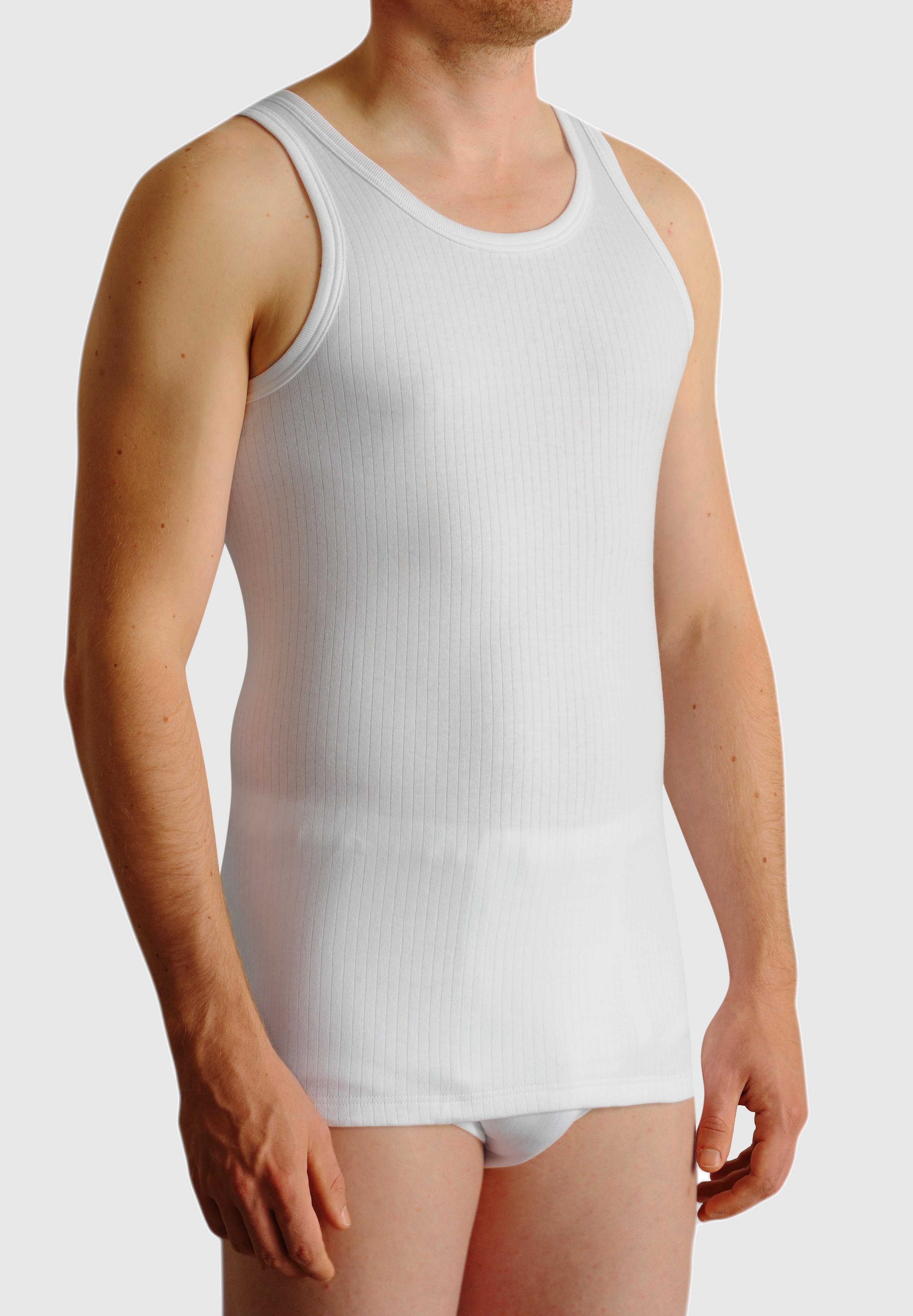 8 Herren Achsel Hemden Unterhemden 100% Cotton in  Weiss 06560 